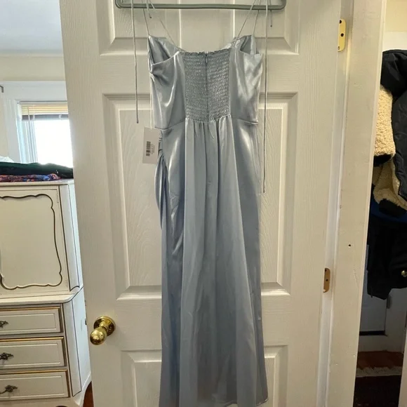 NWT Reformation Marguerite Silk Dress Size 6 in Horizon Blue - Picture 9 of 10